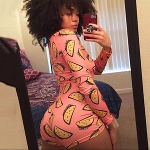 Sexy ladies pajama set, cute taco print
